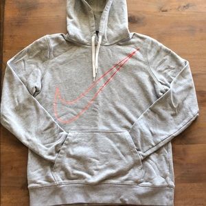 Grey Nike Hoodie with Coral Ombré Nike Swoosh